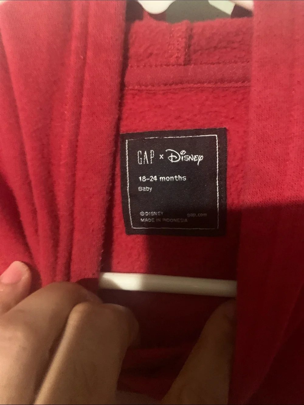 GAP Red Kids Hooded Sweatshirt with Minnie Mouse Graphic